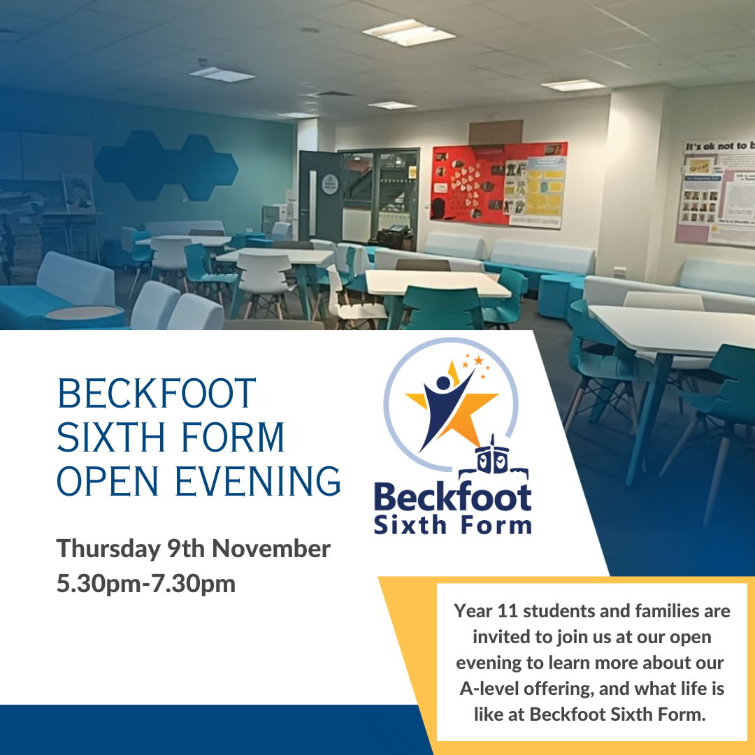 Beckfoot Sixth Form Open Evening Nov-23