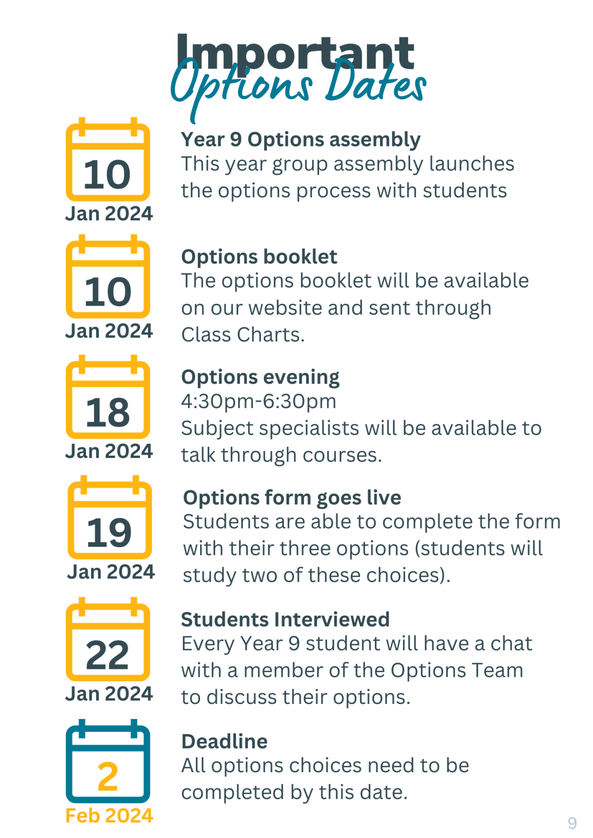 Year 9 Options Booklet - Jan 2024