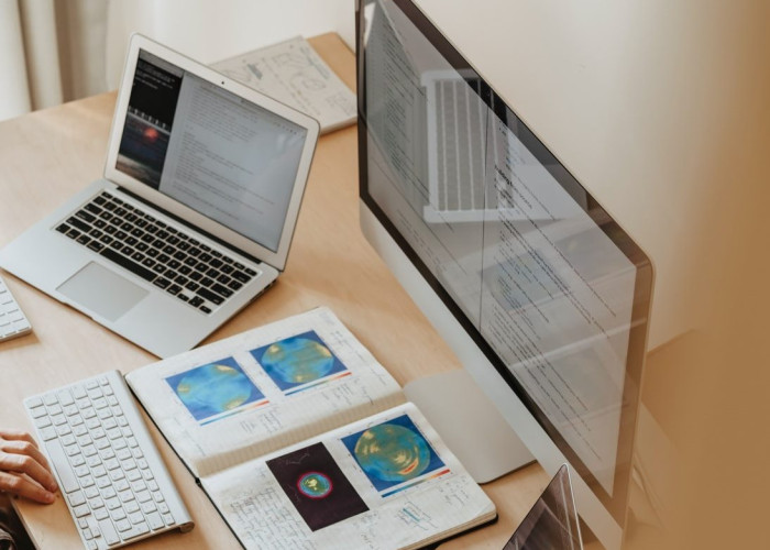 desk and computer